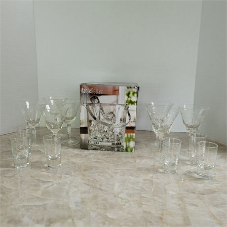 Ice Bucket and Glasses