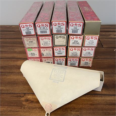 Vtg QRS Player Piano Rolls - Instrumental Only & Word Rolls
