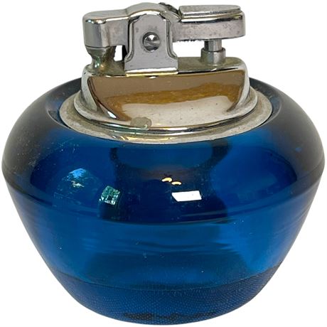 MCM Viking Glass Blue Orb Table Lighter