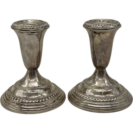 Empire Sterling Silver Weighted Candlestick Holders