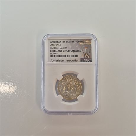 B.U.  2019-D GA Gold $ Coin NCG Cert. “American Innovation Trustees’ Garden”