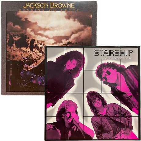 Jackson Browne "Running on Empty" & Starship "No Protection" Vinyl Records