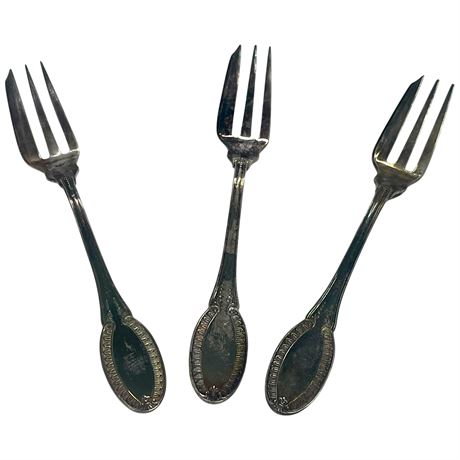Three .800 Silver 3-Tine Pastry Forks (Lot 4)