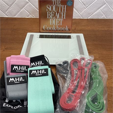 New Resistant Loop Bands, Fabric Bands, South Beach Diet Cookbook and WW Scale