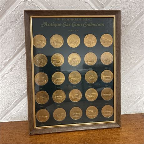 Framed Franklin Mint Antique Car Coin Collection - Series 2