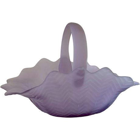 Mikasa Frosted Lavender Glass Basket Dish