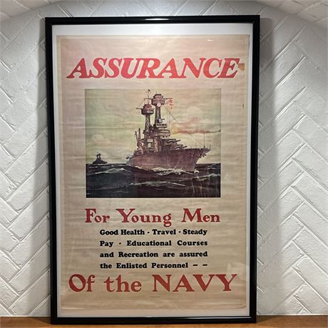 1974 U.S. Navy Recruiting Poster in Posterboard Frame RAD 74726