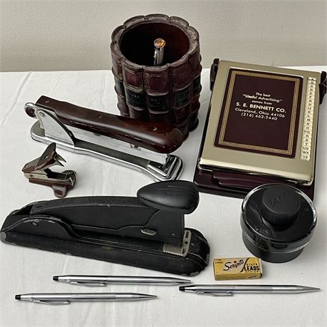 Vintage Office Supplies with 3 Cross Mechanic Pencils and More