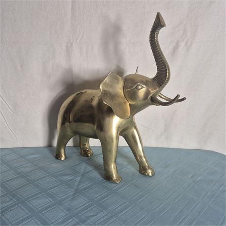 Vtg Heavy Brass Elephant