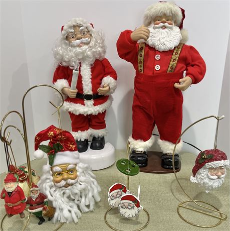 Santa Claus Collection w/ 2 Animated Statues & More