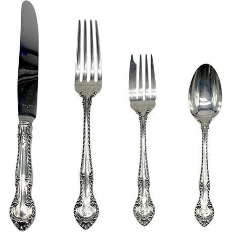 Gorham 925 Sterling Silver “English Gadroon” 4pc Place Setting