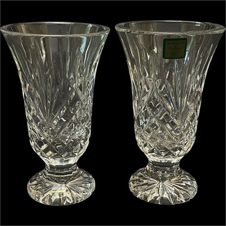 Pair of Waterford Marquis Crystal "Glendale" Footed Vases