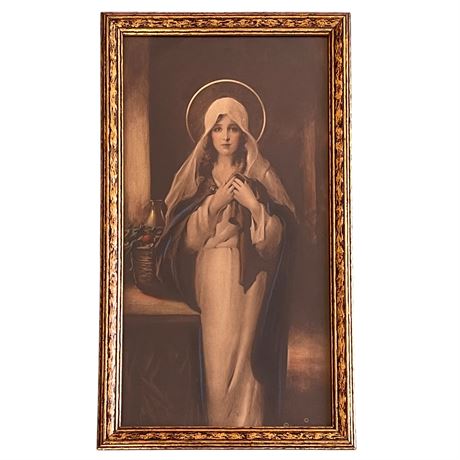 Charles Bosseront Chambers "Madonna of the Sacred Coat" Framed Print