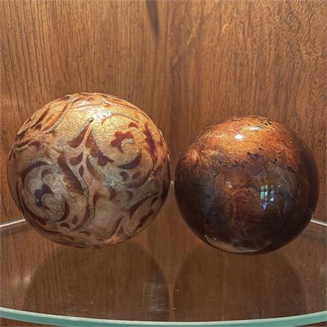 Large Decorative Glass Ball Duo