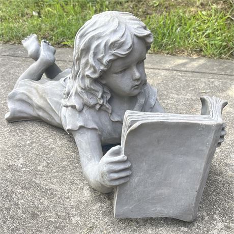 Book Reading Girl Garden Statue