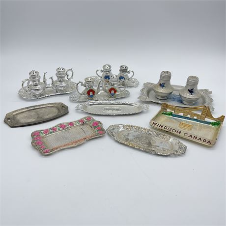 Salt and Pepper Tray Sets with Extra Souvenir Trays