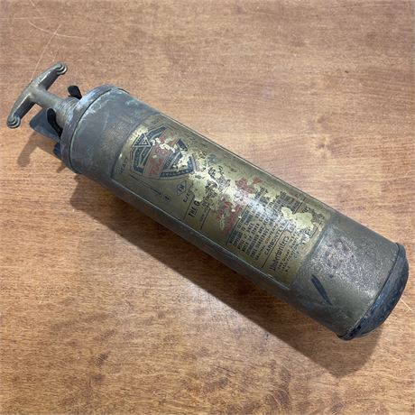 Vintage Fire Guard Brass Fire Extinguisher - Empty