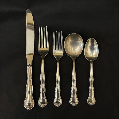 925 Sterling Silver Gorham "Rondo" 5pc Flatware Place Setting