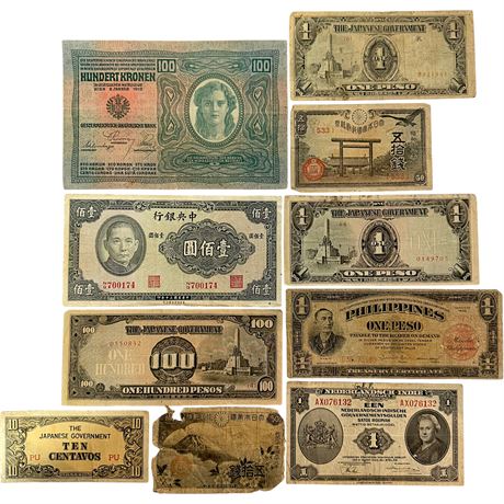 Vtg Foreign Bank Notes