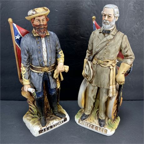 Collectible Robert E. Lee & Jeb Stuart Whiskey Bottles - Empty