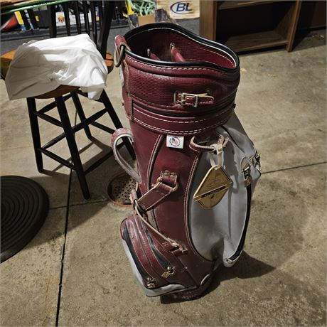 Vintage Burgundy Cart Golf Bag