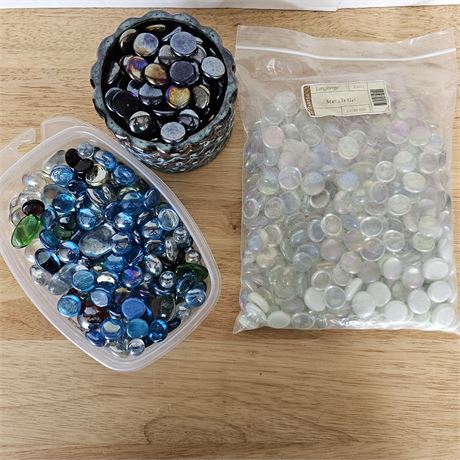 Large lot of clear, blues, purples, greens and white gems