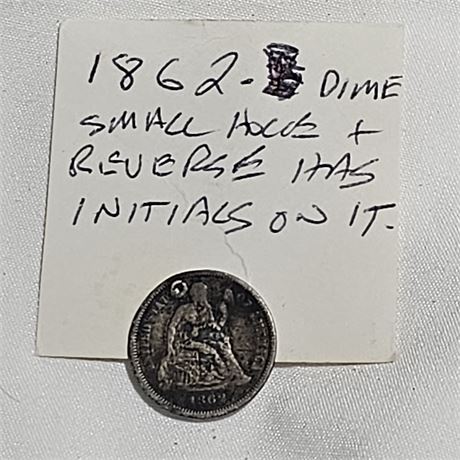 1862  Seated Liberty Dime, Silver