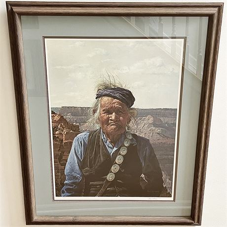 Ray Swanson Signed and Numbered "The Elder and The Canyon" Western Framed Print