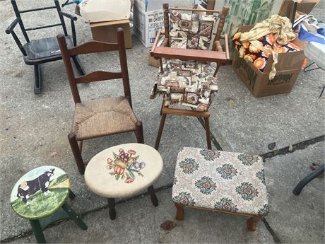 Assorted chairs/stools (5)