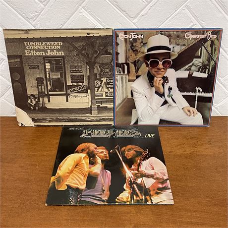 Bee Gees & (2) Elton John Vinyl Records