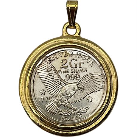 1776 2-Gram .999 Silver Commemorative Coin Pendant