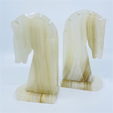 Mexican Onyx Horse Head Bookends