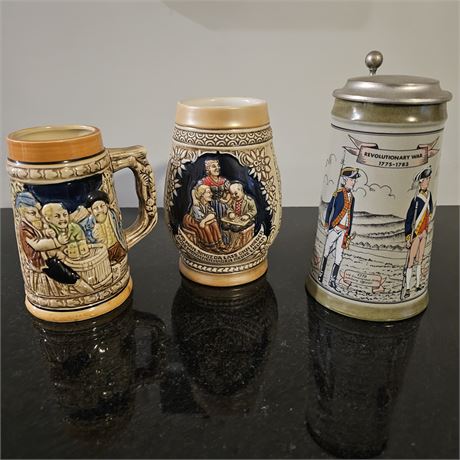 (3) Collectible Steins