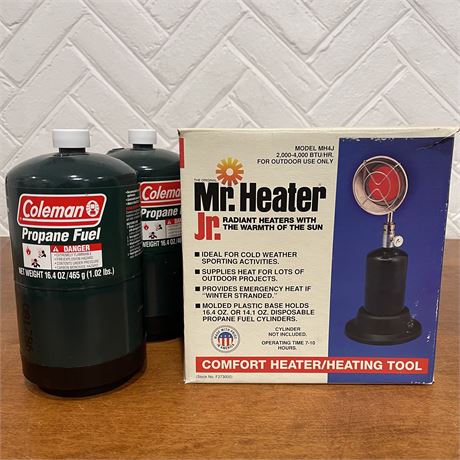 Mr. Heater Jr. Portable Propane Heater w/ 2 Propane Tanks