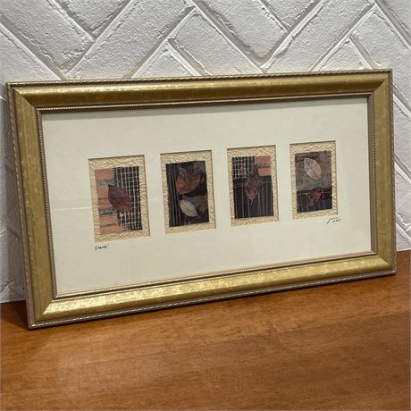 2004 Signed "Leaves" Mixed Media Framed Art