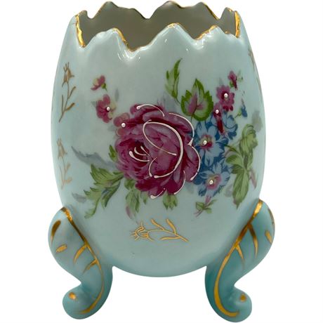 Vtg Napcoware Porcelain Footed Cracked Egg Vase