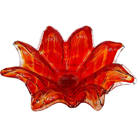 Murano Art Glass Flower Shaped Bowl