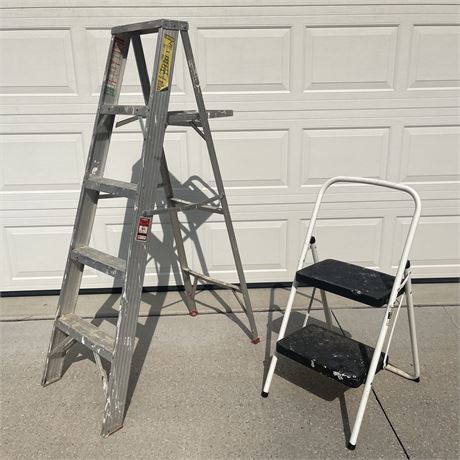 Werner Safe-T Measures 5 ft. Ladder and Cosco Step Stool