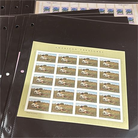 22 Full Sheets of Collectible Stamps