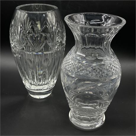 Pair of Waterford Cut Crystal Vases