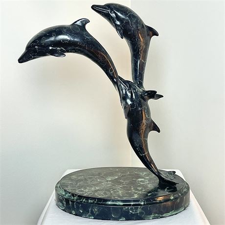 Paul Wegner 1984 Limited Edition Numbered 8/50 Dolphin Pod Sculpture