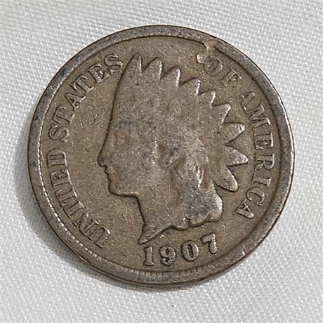 1907  Indian Head Cent Coin