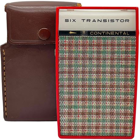 Continental Pocket Transistor Radio Model TR-683 w/ Case