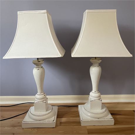 Pair of 3-Way French Country Table Lamps