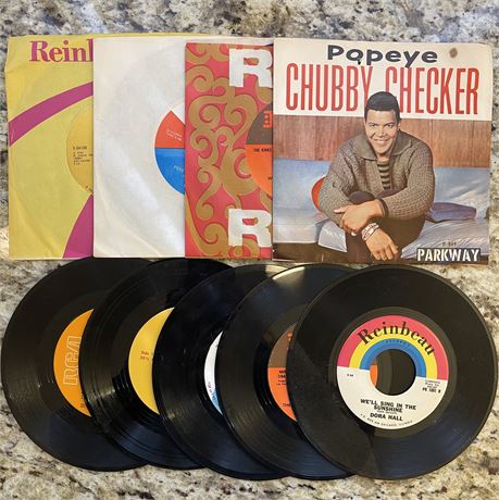 Grouping of 45 Vinyl Records