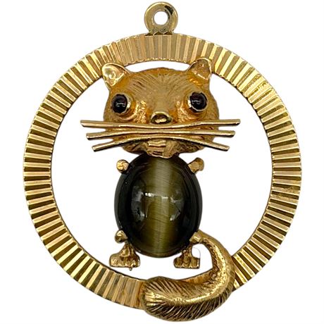 14K Gold SORET Gemstone Charm / Pendant