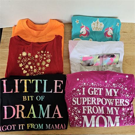 Girls Medium Long Sleeve Shirts Lot of 6