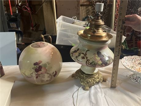 Gone with the Wind" hurricane lamp, which has been converted to an electric lamp