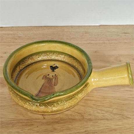 Terre E Provence Hand Painted Pottery Fondue Serving Dish