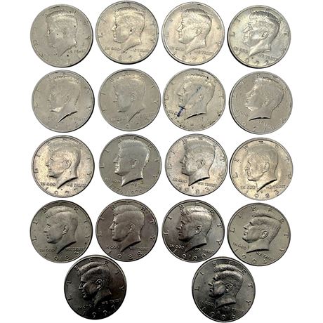 1971-1996 Kennedy Half Dollar Coins